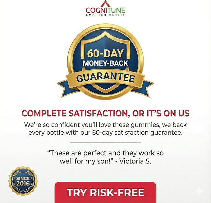 CogniTune L-Methylfolate Gummies 1000mcg - Bioavailable 5MTHF Folate Supplement for Brain Health - MTHFR Support with Delicious Strawberry Flavor