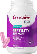 CONCEIVE PLUS Womens Fertility Support – Prenatal Multivitamin for Trying to Get Pregnant – Conception Blend Hormonal Balance Folate Zinc Thiamin Riboflavin Biotin – Non-GMO Vegan – 30 Days