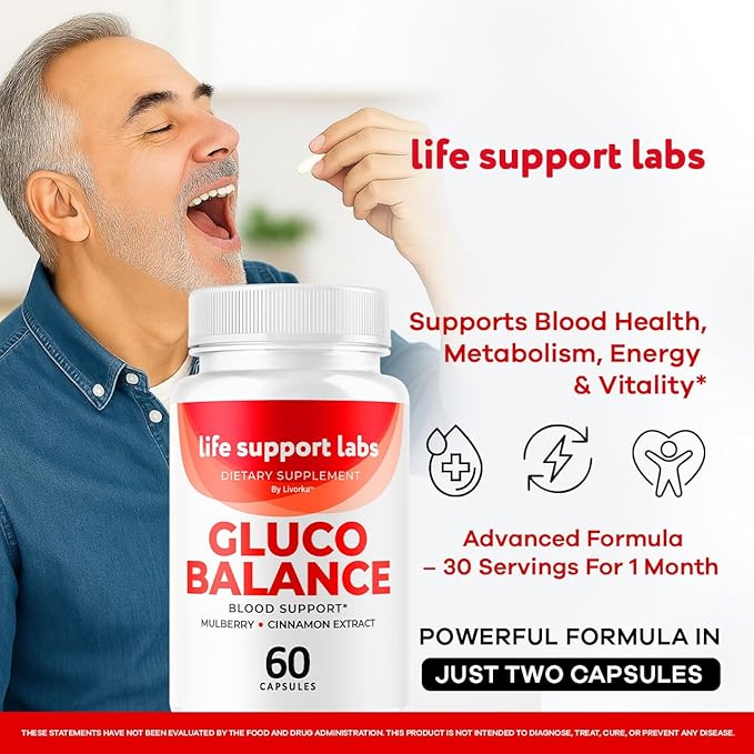 Life Support Labs Capsules - Official LifeSupportLabs Blood Support Health Balance Supplement Pills Premium Multivitamin Advanced Formula for Health &amp Wellness 60 Capsules for 1 Month