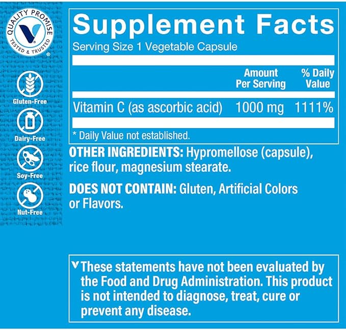 The Vitamin Shoppe Vitamin C 1000MG Antioxidant that Supports Immune and Cardiovascular Health (300 Capsules)
