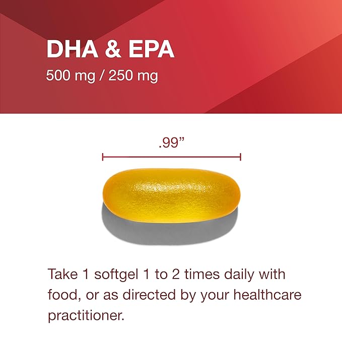 PROTOCOL FOR LIFE BALANCE DHA-500 - DHA 500mg &amp EPA 250mg - Fish Oil Supplement - Brain Health &amp Support - Easy Digestion - Non-GMO &amp Halal - 120 Softgels
