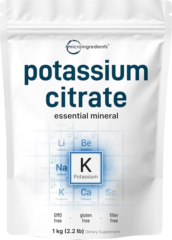 US Origin Potassium Citrate Powder 1 KG (35 Ounce) | Essential Hydration Electrolyte Supplement | Vegan Friendly