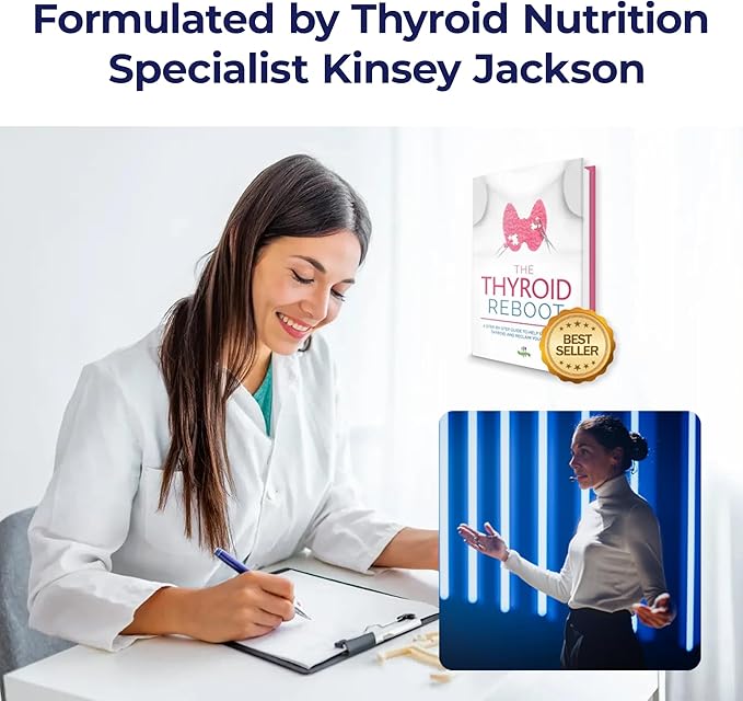Thyroid Renew Supplement - Thyroid Support for Women with Zinc Selenium Copper Ashwagandha &amp L-Tyrosine - 60 Capsules