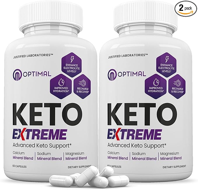 (2 Pack) Optimal Keto Extreme Pills 1675MG New &amp Improved Formula Contains Apple Cider Vinegar Extra Virgin Olive Oil Powder Green Tea Leaf 120 Capsules
