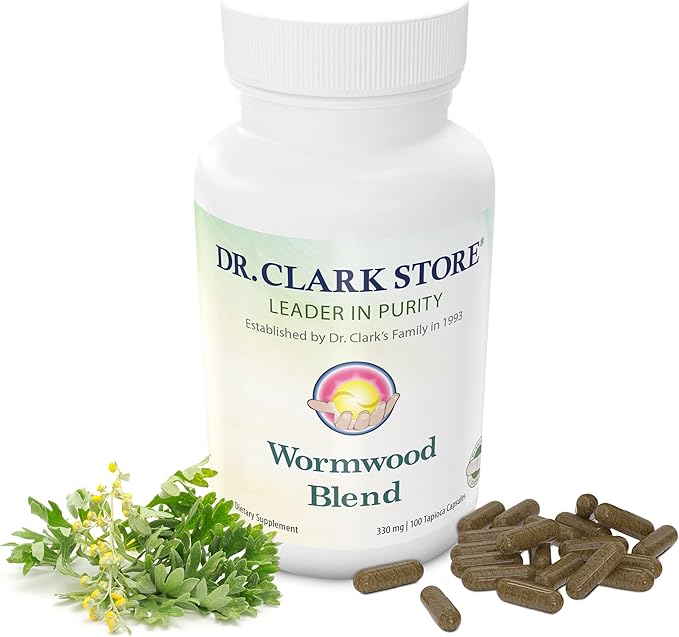 Dr Clark Superblend Wormwood Capsules - Vegetarian 330 mg 100 Capsules - Wormwood Herb Without Artificial Preservatives Wormwood Combination with Quassia