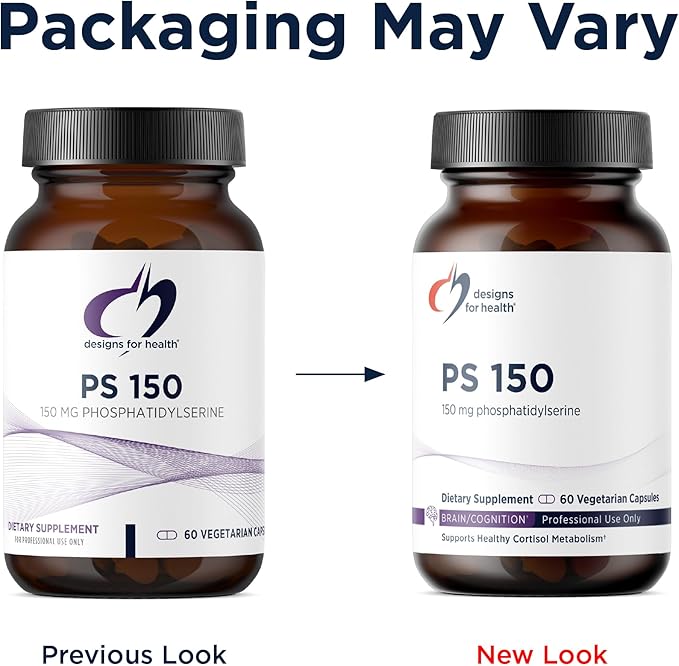 Designs for Health PS 150 Phosphatidylserine Capsules - 150mg Soy-Free Sunflower Lecithin-Sourced Phosphatidyl Serine Supplement - May Help Support Brain Health (60 Capsules)
