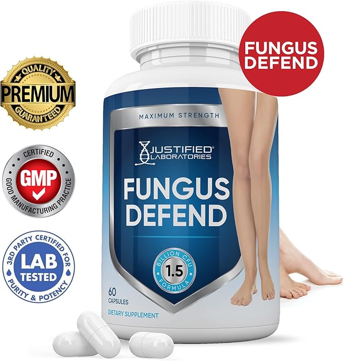 Justified Laboratories (5 Pack) Fungus Defend Pills 1.5 Billion CFU Probiotic 300 Capsules