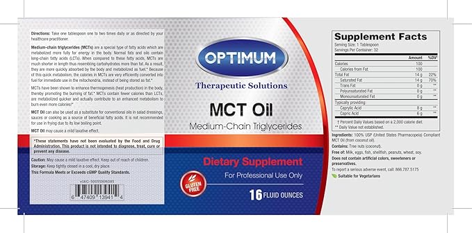 OTS MCT Oil – 100% Pure Medium Chain Triglycerides – 1 fl oz / 30 ml (Liquid) – Non-GMO Gluten Free