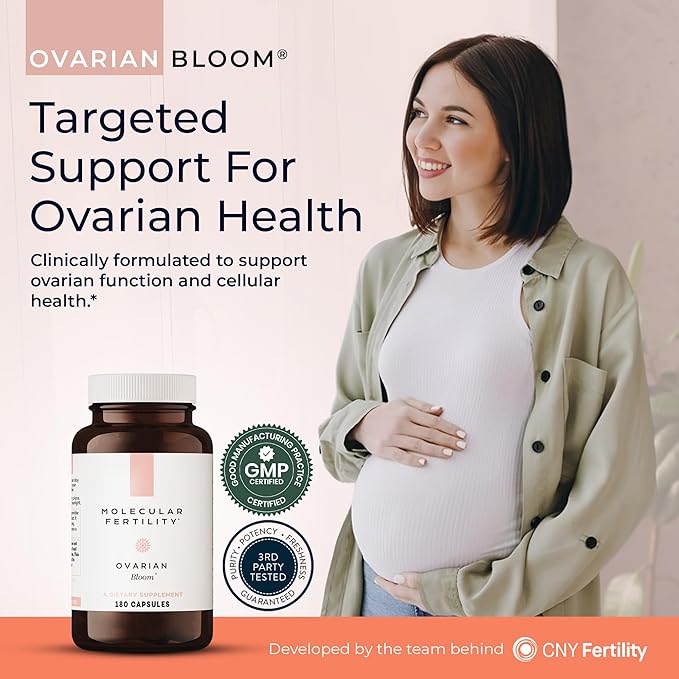 Ovarian Bloom - Doctor Formulated Fertility Supplement for Women - Hormone Balance Egg Cell Health Reproductive Wellness - 40:1 Myo-Inositol &amp D-Chiro Inositol - 30 Day Supply