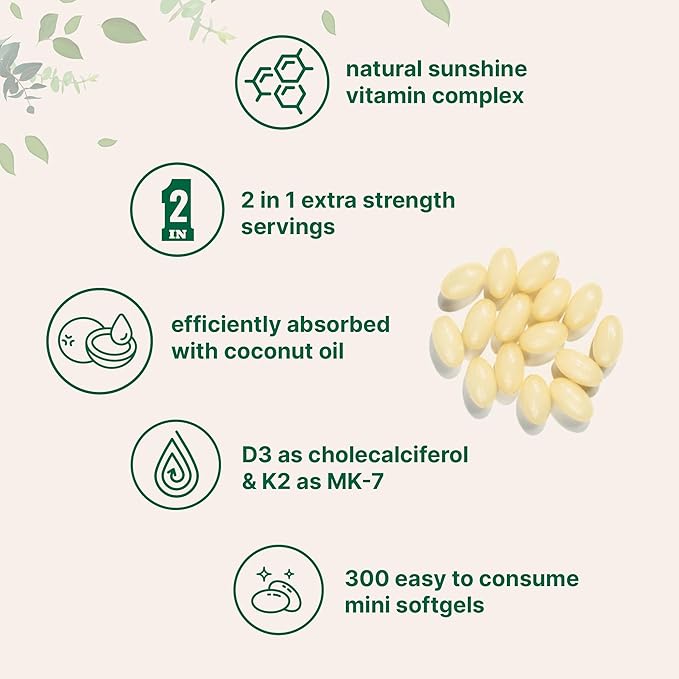 Micro Ingredients Vitamin D3 10000iu + K2 200mcg &amp CoQ10 100mg Bundle 2 Pack | Essential Sunshine Vitamins | High Absorption Ubiquinone