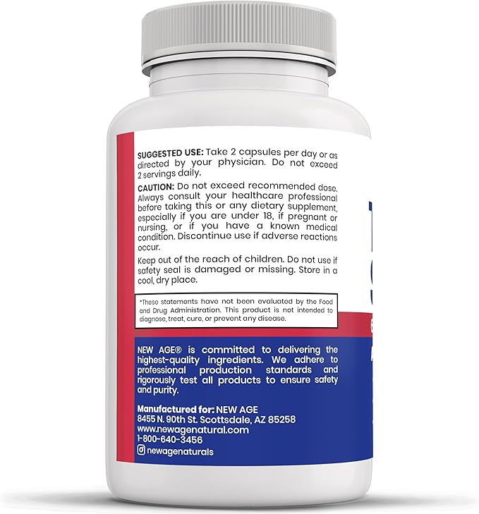 NEW AGE Thyroid Support Supplement for Women &amp Men with Iodine B12 Zinc Selenium Ashwagandha Bladderwrack Turmeric Schisandra - Non-GMO - 180 Count
