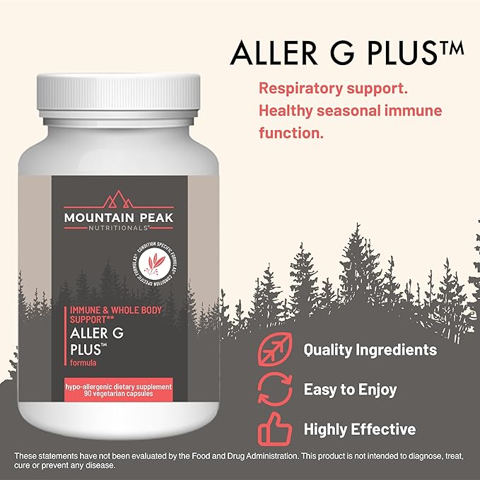 Mountain Peak Nutritionals Aller G Plus - Respiratory Sinus &amp Seasonal Allergy Support - w/Bromelain &amp Stinging Nettle - Promotes Healthy Immune Function (90 Vegetarian Capsules)
