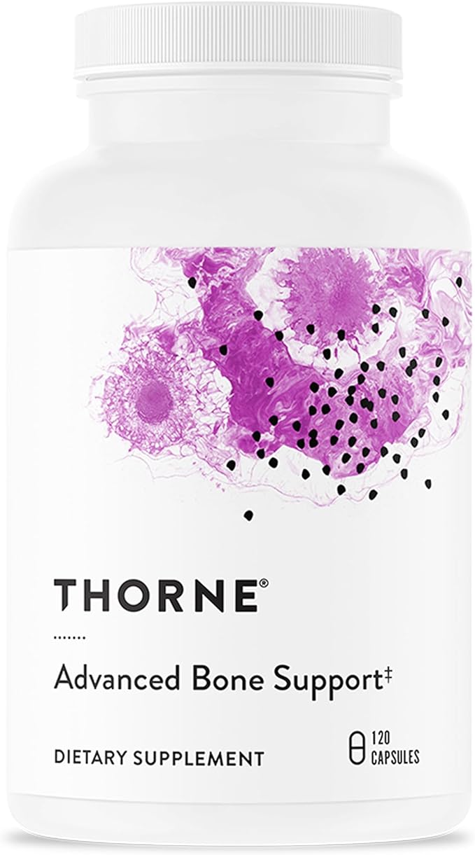 THORNE - Advanced Bone Support - Bone Health Supplement for Women &amp Men with Calcium Magnesium Vitamin D B Vitamins Folate &amp Boron* - Gluten Dairy &amp Soy-Free - 120 Capsules