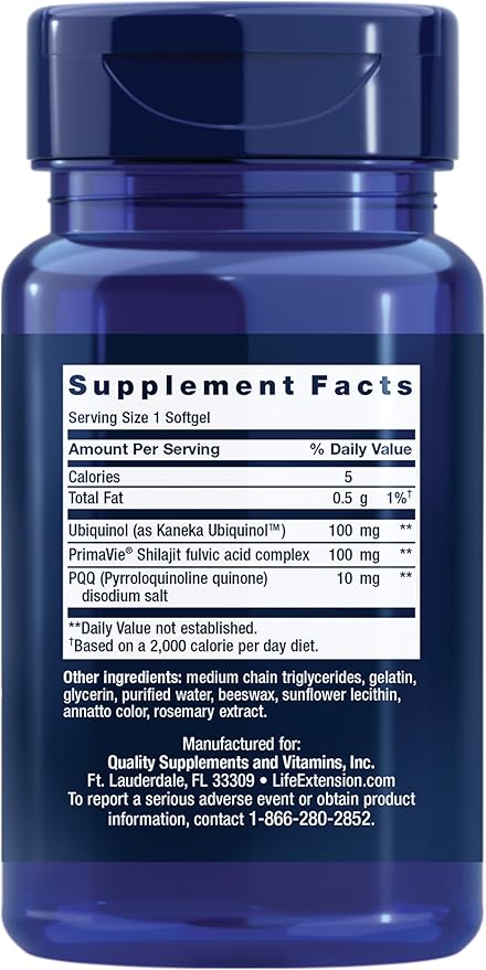Life Extension Super Ubiquinol CoQ10 with PQQ coenzyme Q10 pyrroloquinoline Quinone Heart Health Supplement Maximum Absorption 100 mg Non-GMO Gluten-Free softgels 30 Count (Pack of 2)
