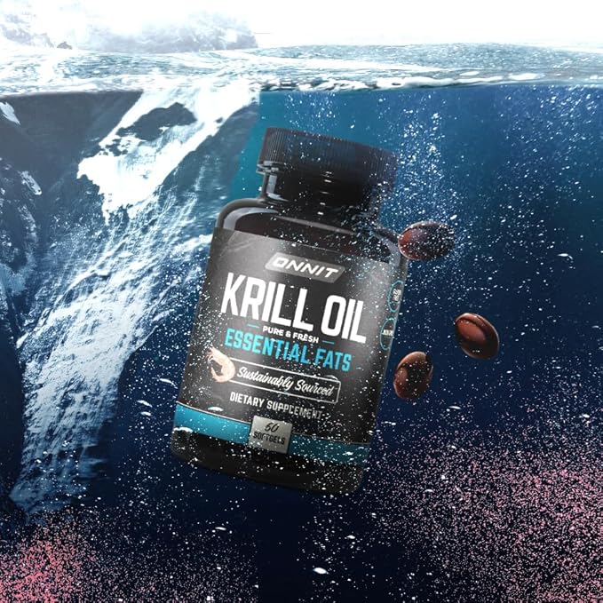 ONNIT Antarctic Krill Oil Soft Gels IGEN™ Non-GMO Tested Dietary Supplement with Omega-3s EPA Astaxanthin &amp Phospholipids for Cognitive Cardiovascular &amp Joint Health 1000mg Per Serving 6