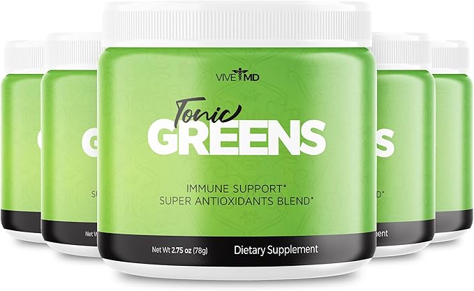 Tonic Greens Vitamin Boost Supplement Official Formula - Natural Green Blend Energy Supplement Extra Strength with BCAA L-Glutamine Vitamin B6 Revolutionary Energy Fix Solution Reviews (5 Pack)