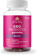 Ancient Nutrition Probiotics SBO Probiotics Berry Gummies 10 Billion CFUs*/Serving Healthy Digestive and Immune Response Support Gluten Free Reduces Occasional Bloating 60 Count