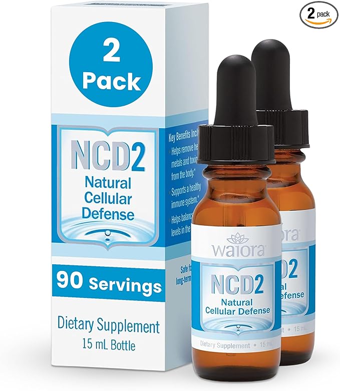 Waiora NCD2 Liquid Mineral Supplement Advanced Cellular Support Formula Daily Digestive &amp Detox Immune pH Balance Cleansing Easy-to-Use Drops (Two .5 oz Bottles 180 serv)