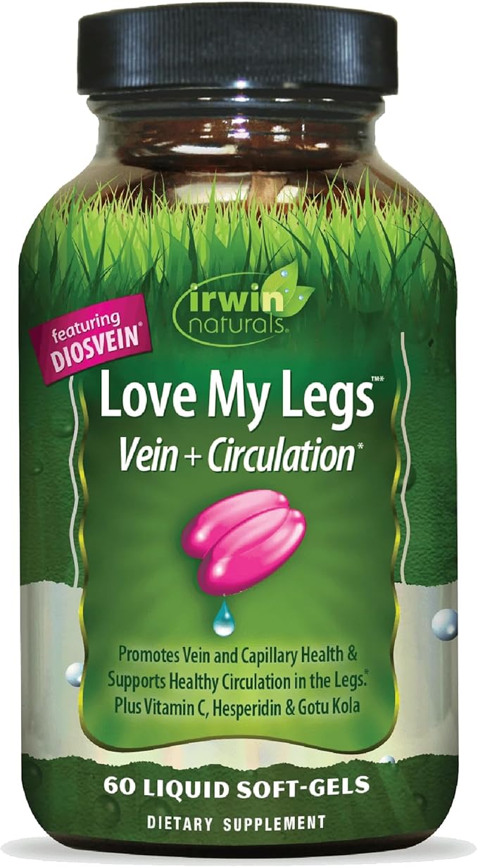 Irwin Naturals Love My Legs - 60 Liquid Softgels - Supports Health of Leg Veins Capillaries &amp Circulation