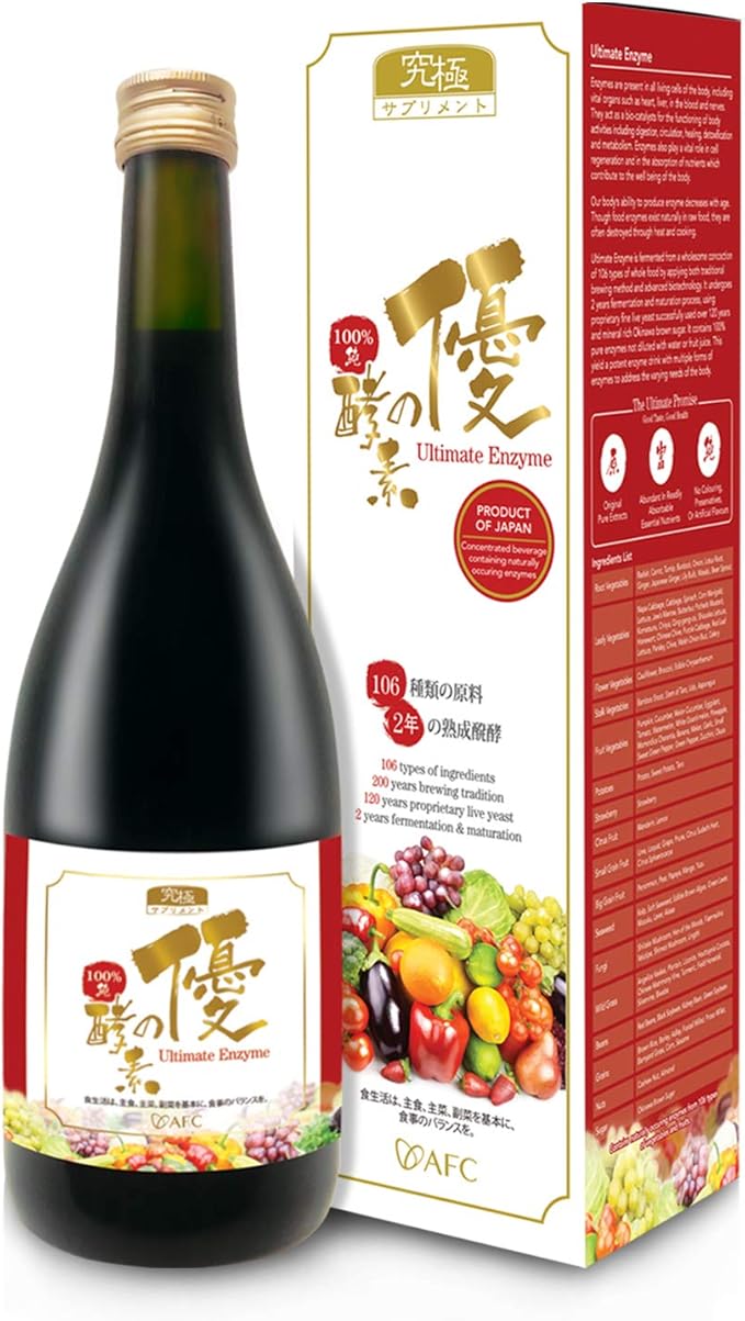 AFC Japan Digestive Ultimate Enzyme Drink – Pure Digestive Enzymes for Digestion Gas Bloating Constipation Relief &amp Immune Support – 106 Fermented Fruits &amp Vegetables Enzyme Supplement 72