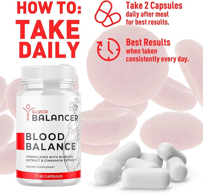 Glyco Balancer Capsules Official GlycoBalancer Health Support Pills With All Natural Ingredients Glyco Balancer Advanced Health &amp Wellness Support with Premium Vitamins for Women &amp Men (60 C
