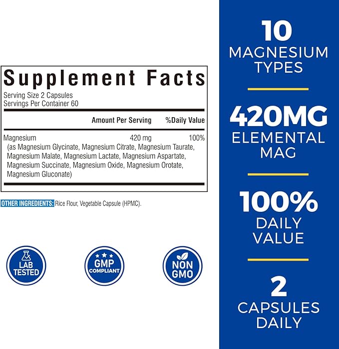Vitalibre Women's Probiotics 100 Billion CFU &amp Magnesium Complex Supplement 10-in-1 420mg