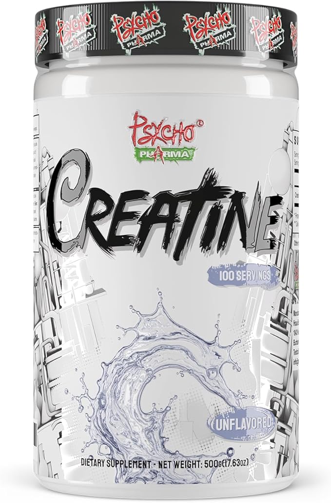 Psycho Pharma Creatine - 5g of Premium Creatine Monohydrate per Serving 100 Servings