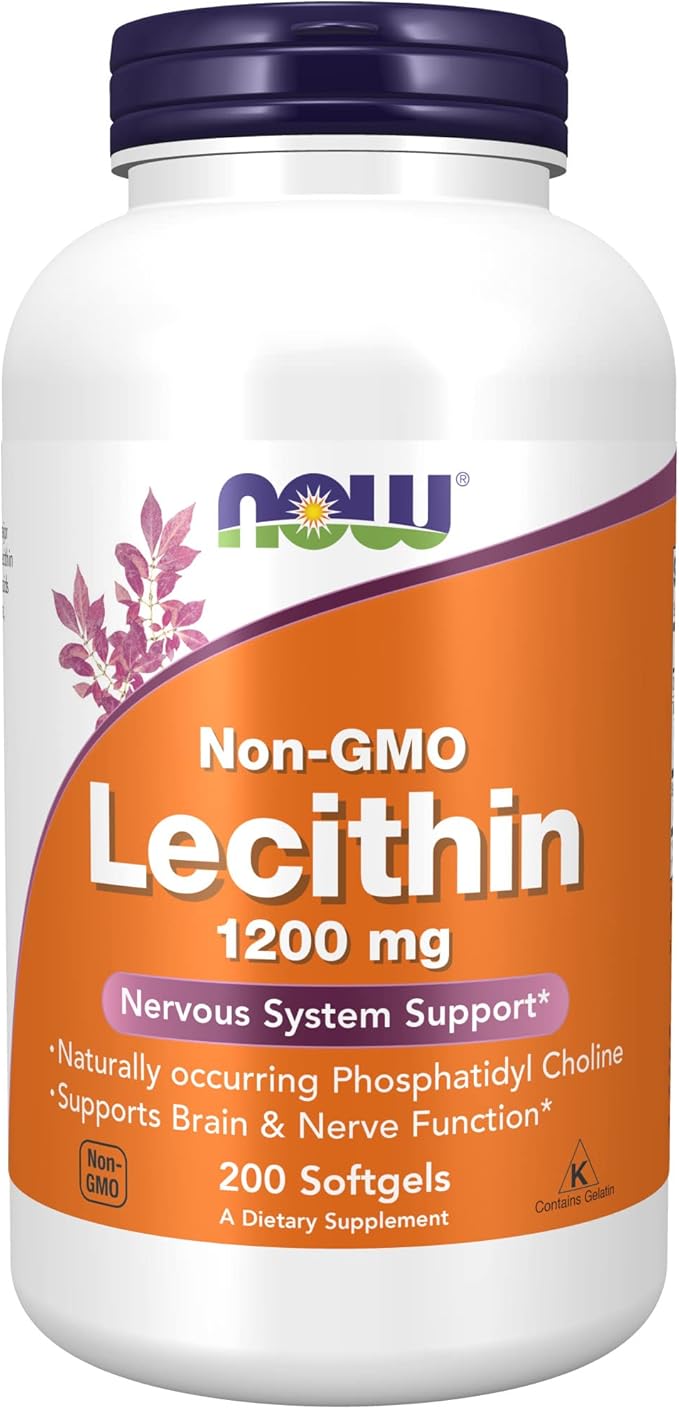 NOW Supplements L-Arginine 1000 mg Nitric Oxide Precursor* Amino Acid 120 Tablets &amp Supplements Lecithin 1200 mg with Naturally Occurring Phosphatidyl Choline 200 Softgels