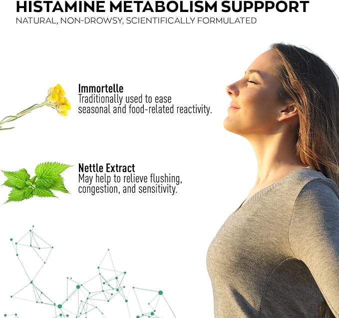 Granions Histamine Balance Complex - Quercetin with Bromelain NAC and Vitamin C - D-Hist Seasonal Histamine Blocker &amp Immune Support Supplement for Adults and Children - 60 Vegan Capsules