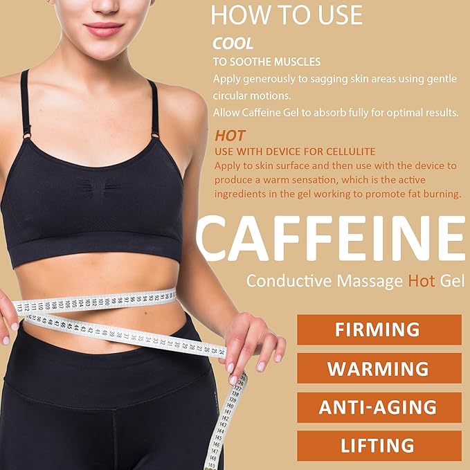 YMEYFAN 2x500ML Conductive Gel for Body Sculpting Hot Caffeine Cavitation Gel for Face Slimming Device Firming &amp Tighten for Arms Tummy Butt Thighs Legs Help Fat Burning