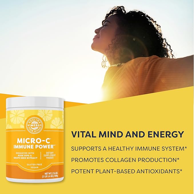 Vimergy Micro-C Immune Power TM * - 500g – 139 Servings – 2000mg/serving – Gentle Form – Antioxidant Phytonutrients – Immune &amp Nerve Support – Benefits Bone &amp Cartilage – Gluten-Free – Kosher