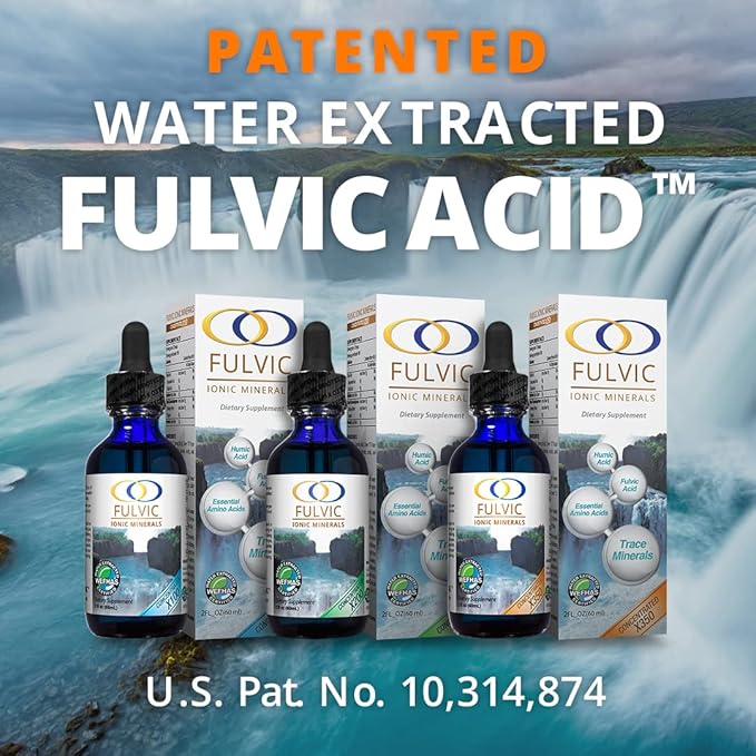 Optimally Organic Water Extracted Fulvic Ionic Minerals X350 - Patented BioActive Fulvic Acid Humic Acid Trace Minerals Electrolytes &amp Essential Amino Acids - 8+ Month Supply!