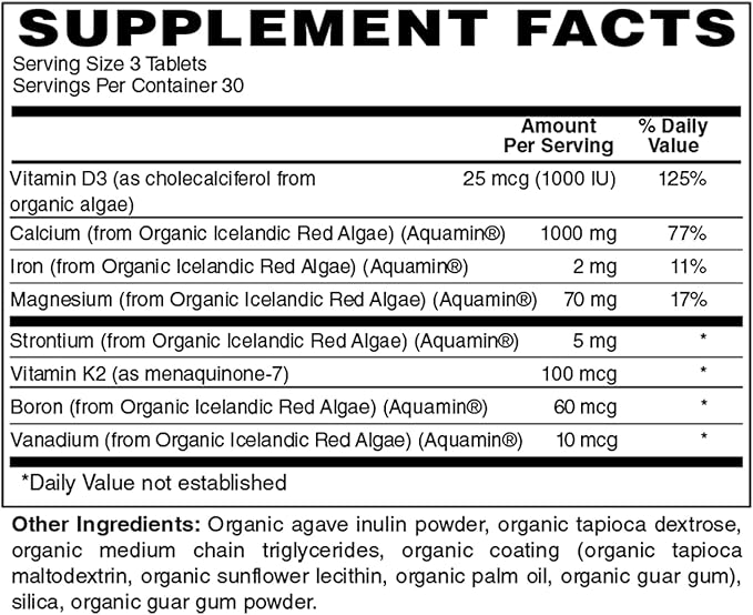 Holly Hill Health Foods Certified Organic Whole Food Plant Calcium 90 Tablets