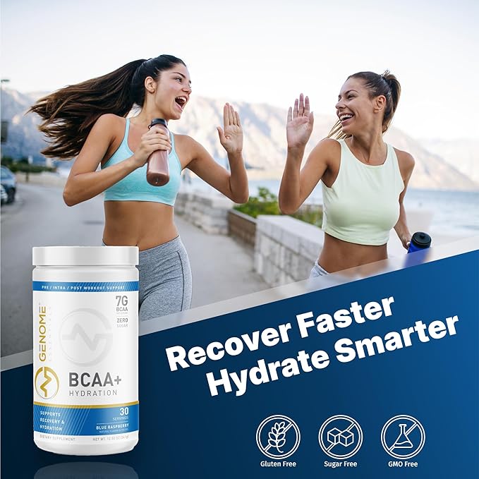 BCAA Powder + HYDRATION Electrolyte Formula | 7G BCAA 2.5G Electrolytes per Serving | Muscle Recovery &amp Support | Non-GMO Gluten Free Keto Friendly Zero Sugar | Natural Flavor | 30 Servings