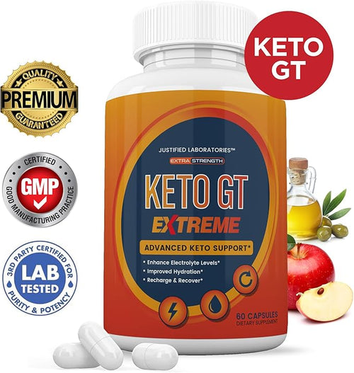 (10 Pack) Keto GT Extreme Keto Pills 1675MG New &amp Improved Formula Contains Apple Cider Vinegar Extra Virgin Olive Oil Powder Green Tea Leaf 600 Capsules