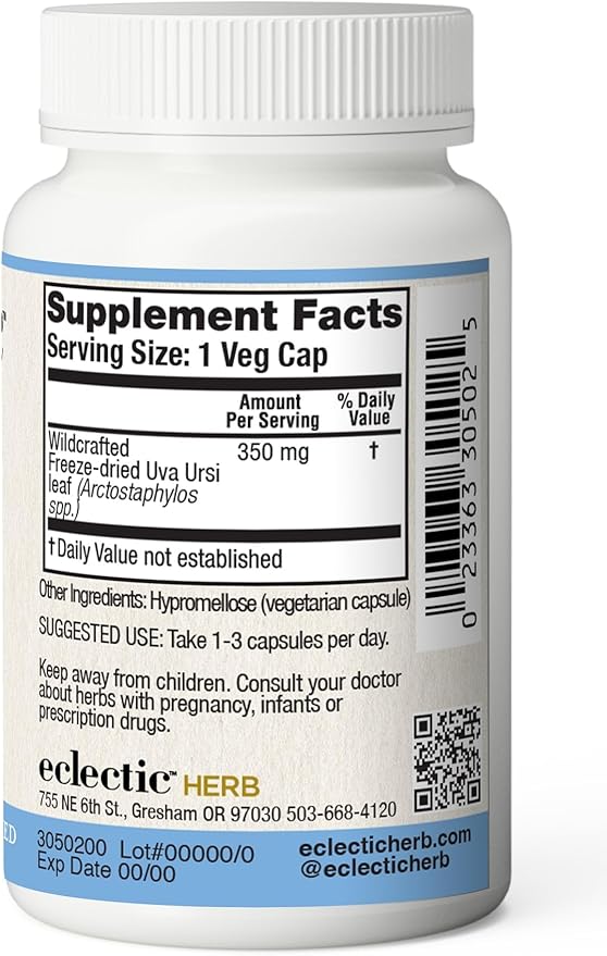 Eclectic Herb - Uva Ursi Capsules | Urinary Tract Support | Supplement for Urinary Tract &amp Bladder Health | US-Grown Non-GMO Gluten Free Vegan (90 CT | 350 mg)