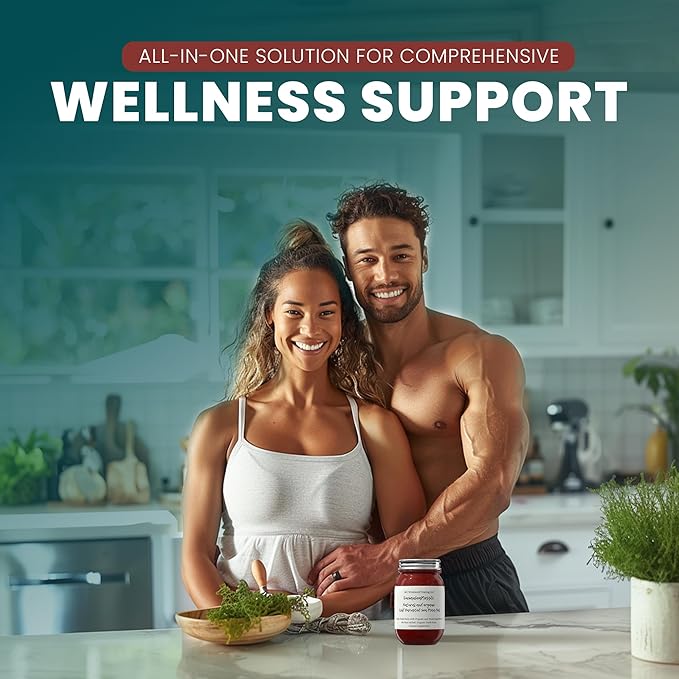 Blueberry Sea Moss Gel Organic Fresh Fruit Infused Wild Harvested Irish Sea Moss Gel | Immune and Digestive Support | Vitamin Mineral Antioxidant Supplements | (16 oz. Blueberry)
