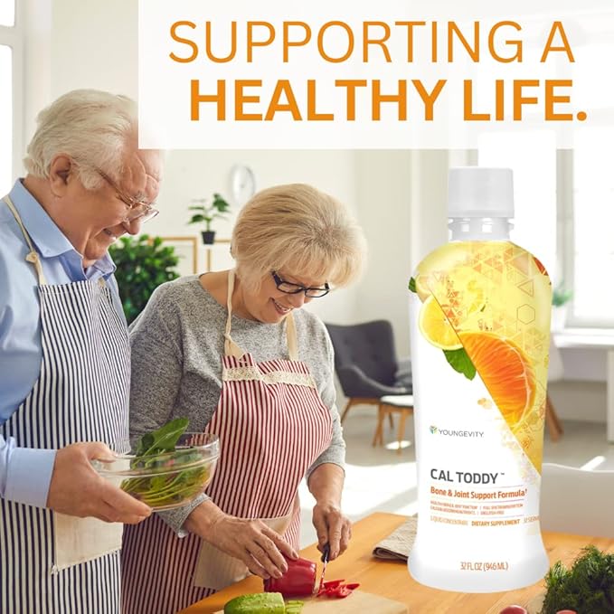 Youngevity Cal Toddy - Calcium (Citrate Phosphate) Magnesium 1200mg/600mg - Vitamins D-3 Zinc Copper Potassium Boron and 70+ Trace Mineral Cofactors - Supports Bone Health - 32 Fl Oz (Pack of 3)