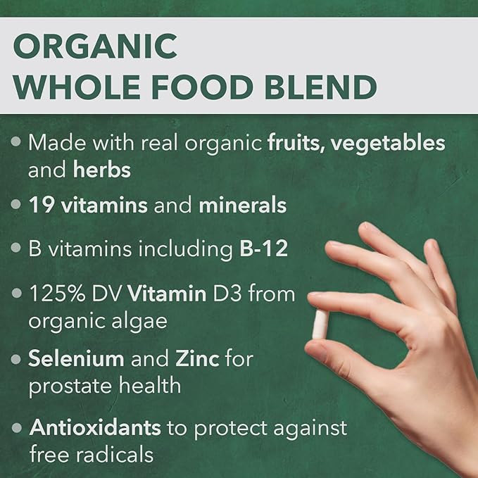PlantFusion Organic Multivitamin for Women with Iron One Daily Vegan Multivitamin with Plant Based B12 D3 &amp Whole Food Blend for Energy &amp Immune Support - 60 Tablets (2 Month Supply)