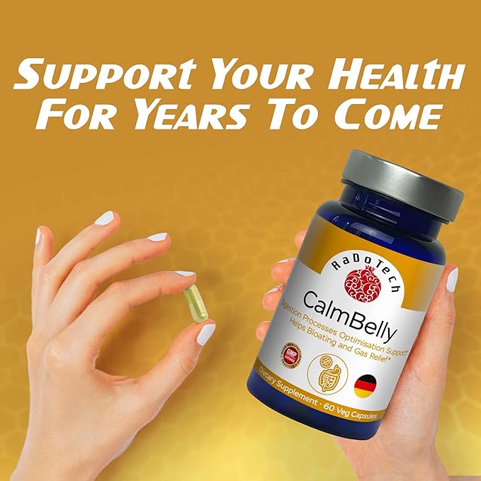 CalmBelly Helps Normalize Digestive Processes Support Active Enzymes Probiotics for Digestive Health Supplements for Women and Men Formula for Overall Wellness 60 Count (Pack of 1)