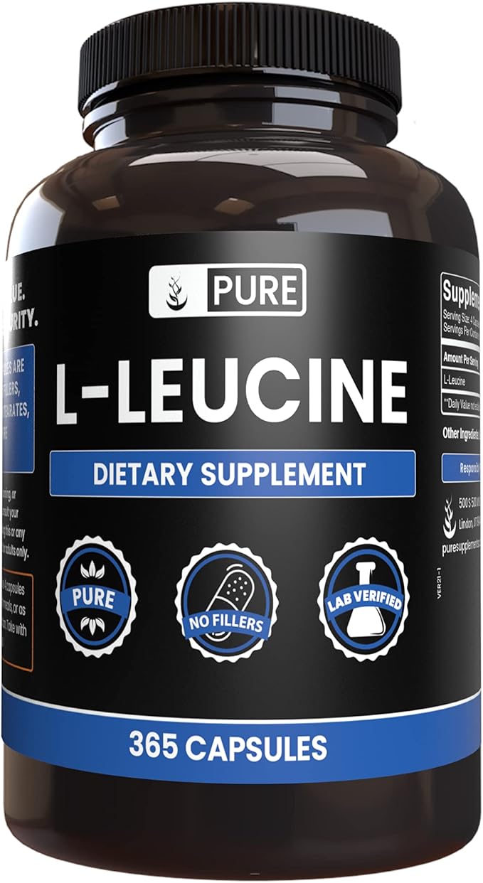 Pure Original Ingredients L-Leucine (365 Capsules) No Magnesium Or Rice Fillers Always Pure Lab Verified