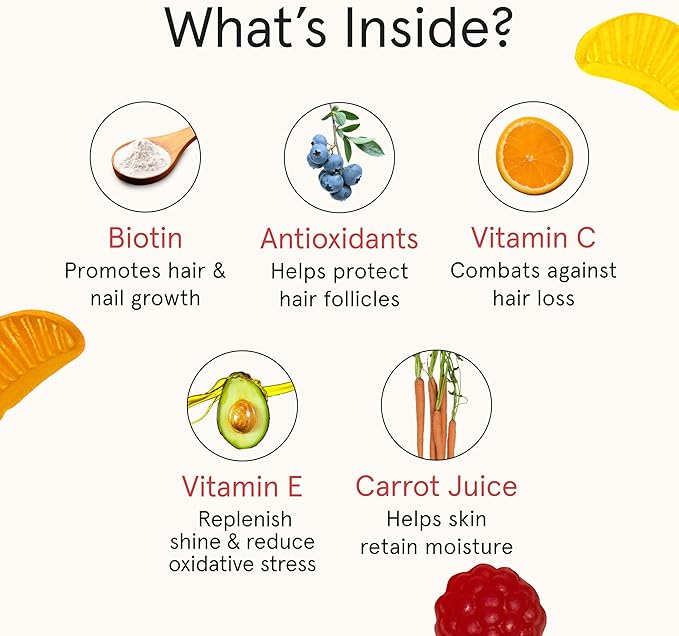 iRestore Biotin Gummies 10000 mcg - 3 Natural Fruit Flavors Hair Vitamins Multi Supplement for Hair Skin and Nails for Women &amp Men 60 Vegan Gummies 30 Day Supply