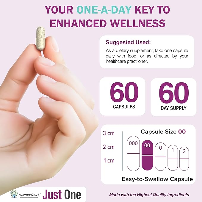 Just One Daily Methylated Multivitamin - Iron-Free with Methyl B12 &amp Quatrefolic Methylfolate - Methylation Support for Men &amp Women - 2-Pack Best Value 120 Vegan Capsules (4-Month Supply)