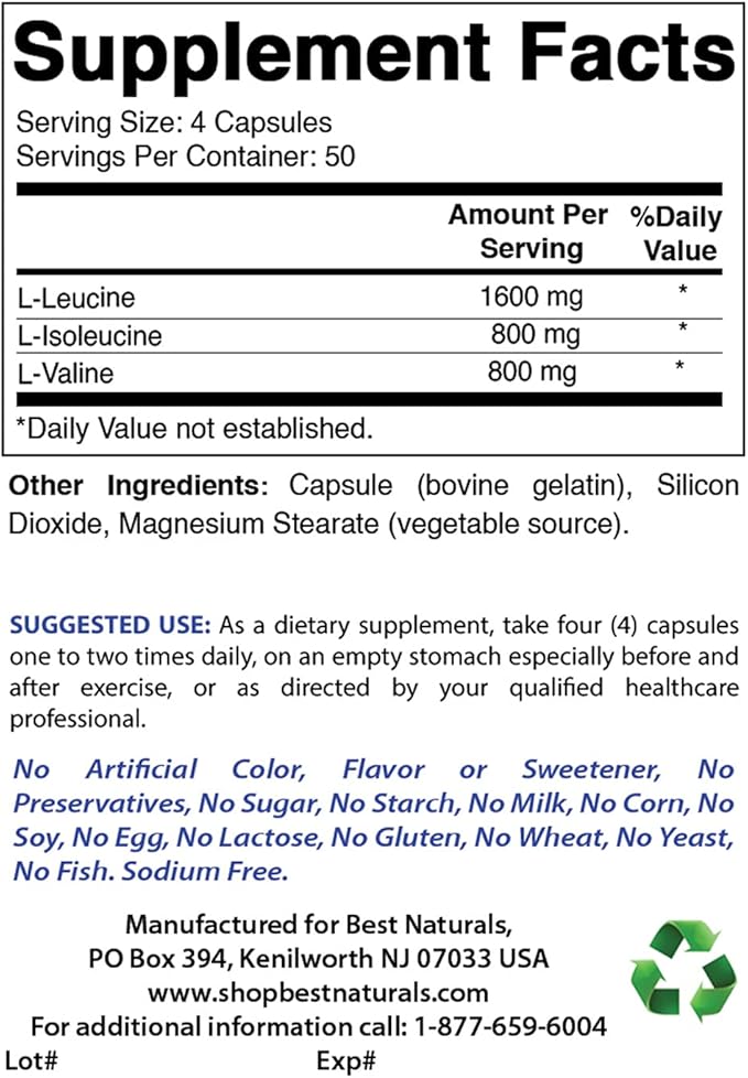 Best Naturals BCAA 3200mg &amp B-100 Complex