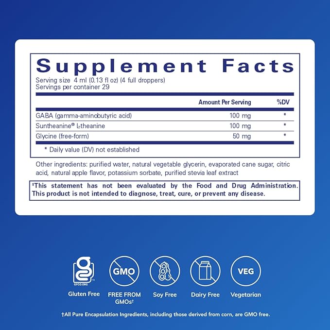 Pure Encapsulations Pure Tranquility Liquid | Hypoallergenic Supplement to Support Relaxation and Moderate Occasional Stress | 3.92 fl. oz.