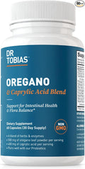 Dr. Tobias Oregano and Caprylic Acid Blend Gut Flora Balance Complex with Probiotics &amp Enzymes for Intestinal and Immune Support Gut Health Supplements for Women &amp Men 60 Capsules 30 Servi
