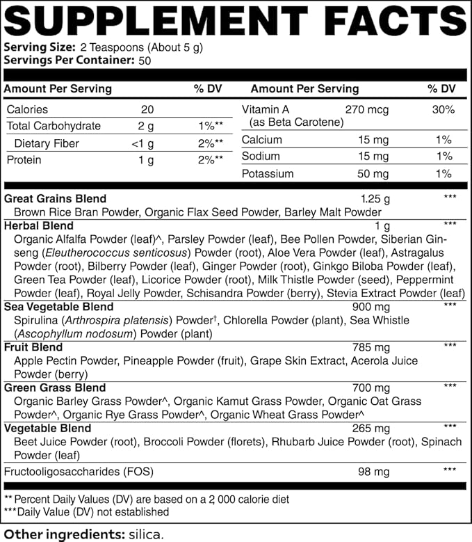 Greenvia Daily Superfood Greens |Concentrated Wellness Blend | 250g