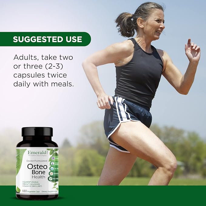 EMERALD LABS Osteo Bone Health - Immune Support &amp Bone &amp Joint Supplement with Vitamin D3 K2 Calcium Magnesium OptiMSM Meriva Phytosome &amp More - 180 Vegetable Capsules