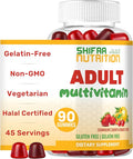 Halal Multivitamin Gummies for Women &amp Men | Immune &amp Overall Wellness | 90 Delicious Gummy Vitamins (45-Day Supply). Non-GMO &amp Vegetarian Essential Halal Vitamins w/ Folate Zinc B12 Bi