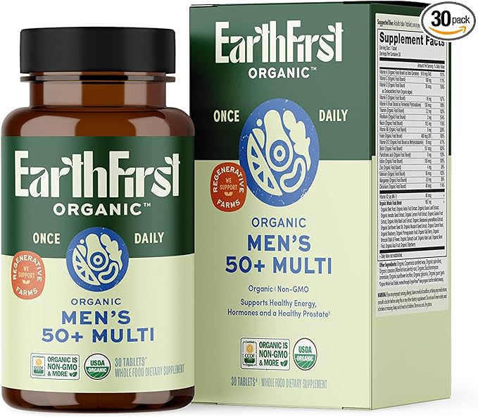 Once Daily Multi for Men 50+ 19 Vitamins from Herbs &amp Superfoods Supports Prostate Health Energy Levels and Strong Bones 30 Count